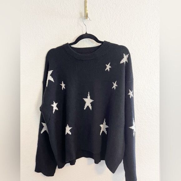 Zadig & Voltaire Markus Stars black/white 100% Cashmere oversized sweater M. NWT - Picture 5 of 12